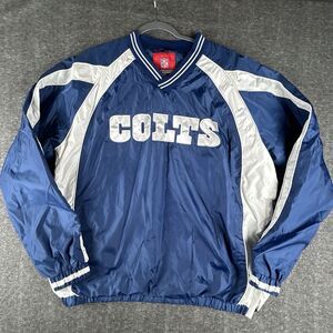 VTG G-III Indianapolis Colts Jacket Mens XL Blue Satin Pullover NFL Bomber 90s